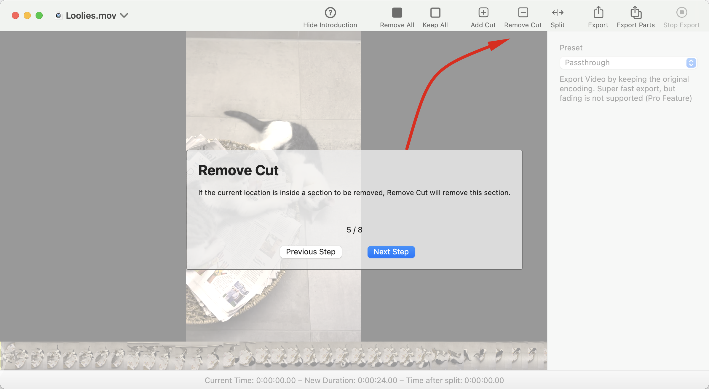 Remove Cut Operation